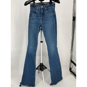 Veronica Beard Jeans Women 26 Beverly Skinny Flare Bootcut Stretch Blue FLAWED
